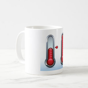 Två termometrar kaffemugg