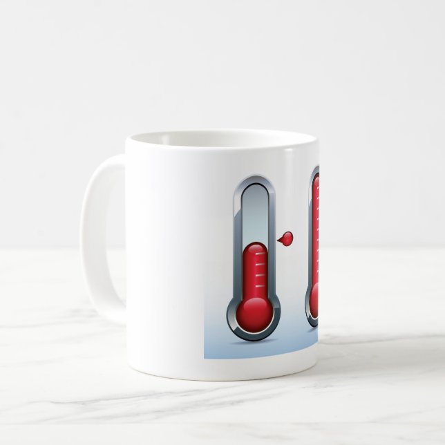 Två termometrar kaffemugg (Framsida vänster)