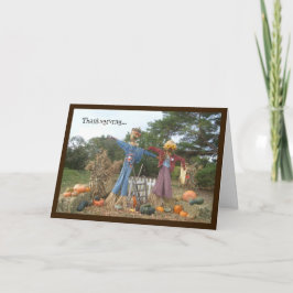 Två Thanksgiving för humoriserade Fågelskrämmor Helgkort