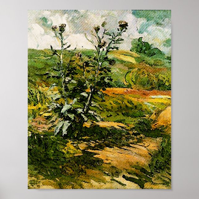 Två Thistles Van Gogh Fine Art Poster (Framsidan)