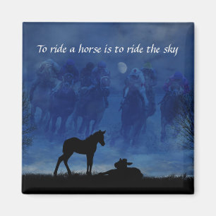 Två Thoroughavlade Racehorse Foals Magnet