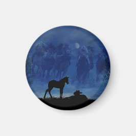 Två Thoroughavlade Racehorse Foals Magnet