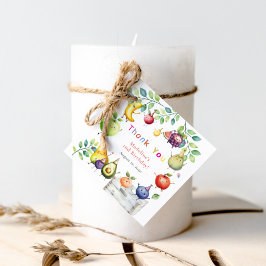 Två-ti Frutti Dancing Fruits 2:a födelsedagen Part Gåvor Etiketter