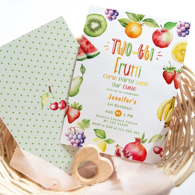 Två-ti Frutti, så cutie fruar 2:a födelsedag Inbjudningar (Skapare uppladdad)