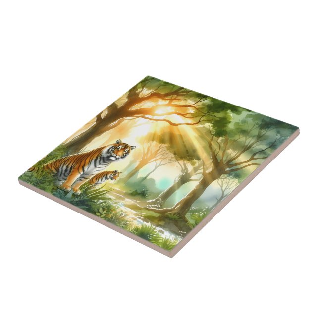 TVÅ TIGARE KAKELPLATTA (Sidan)