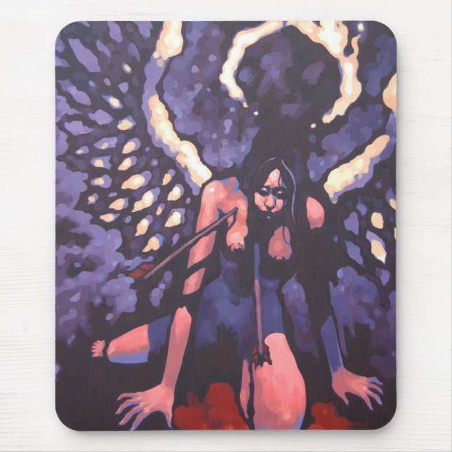 Två till bröstkorgen - pikstav för att driva på musmatta (Framsidan)