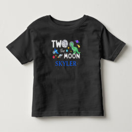 Två Till Månen Dinosaurie Astronaut 2-årsdag T Shirt