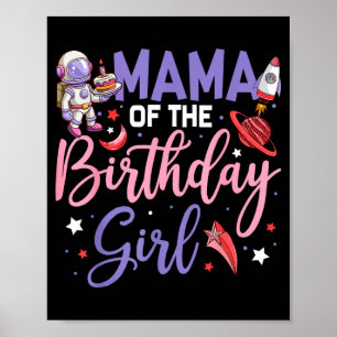 Två till månen mamma till födelsedagsflickan astro poster