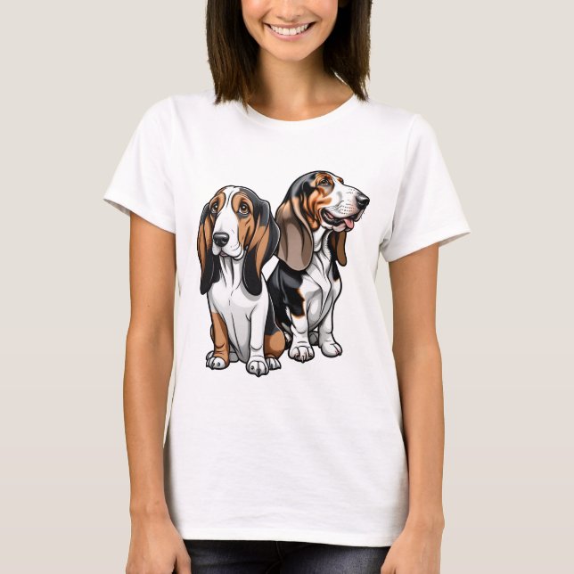 Två tillgångshundar t shirt (Framsida)
