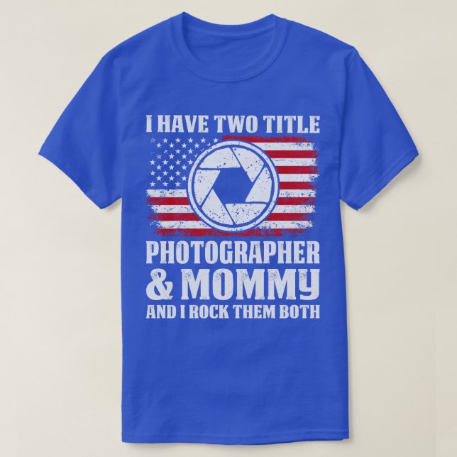 Två titel-fotograf och Mamma-stolpe T Shirt (Design framsida)
