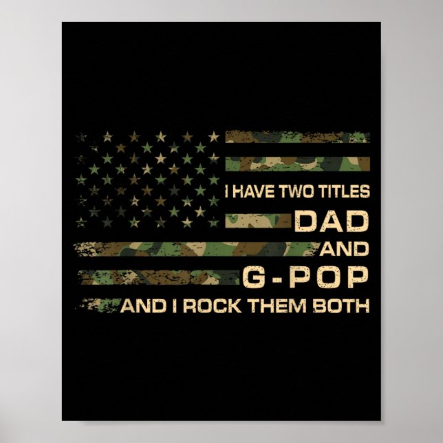 Två Titlar Pappa Och G-Pop Pappas Dag Farfar Poster (Framsidan)