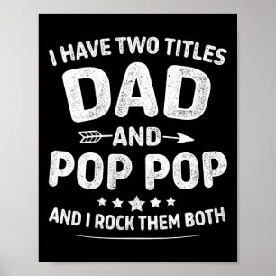 Två titlar Pappa-POP-POP FPR Grandpa Fars dag elle Poster