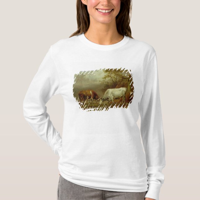 Två tjurar med låste Horns, 1653 Tee (Framsida)
