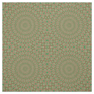 Två ton Grönt med röd och vit Kaleidoskop Tyg