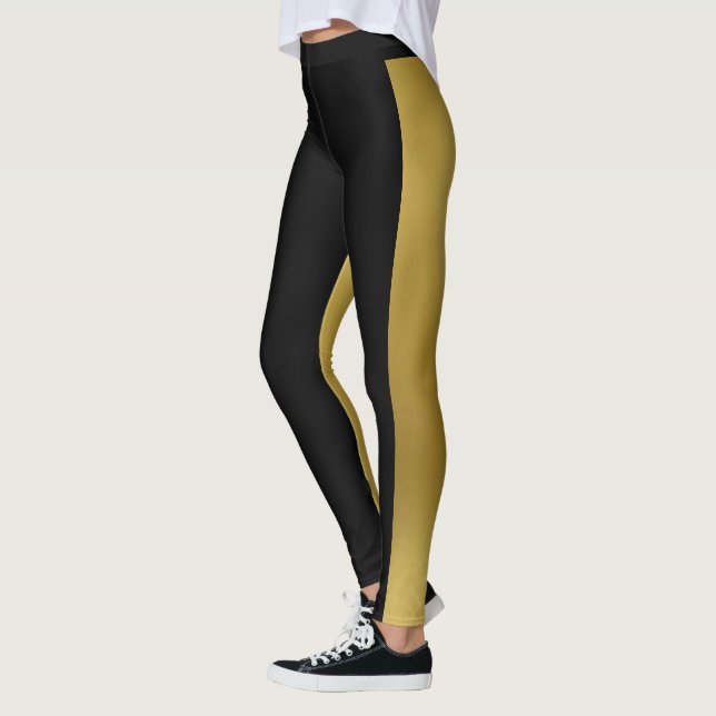 Två ton Guld och svart Leggings (Vänster)