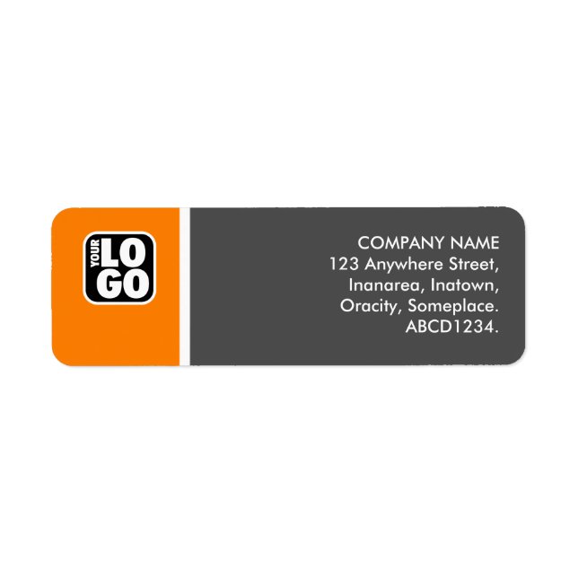 Två ton - Orange och Grått Returadress Etikett (Framsidan)