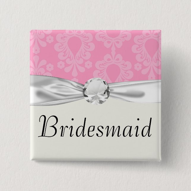 två ton, pastellform för rosa blommigt, dämpningsm knapp (Framsida)