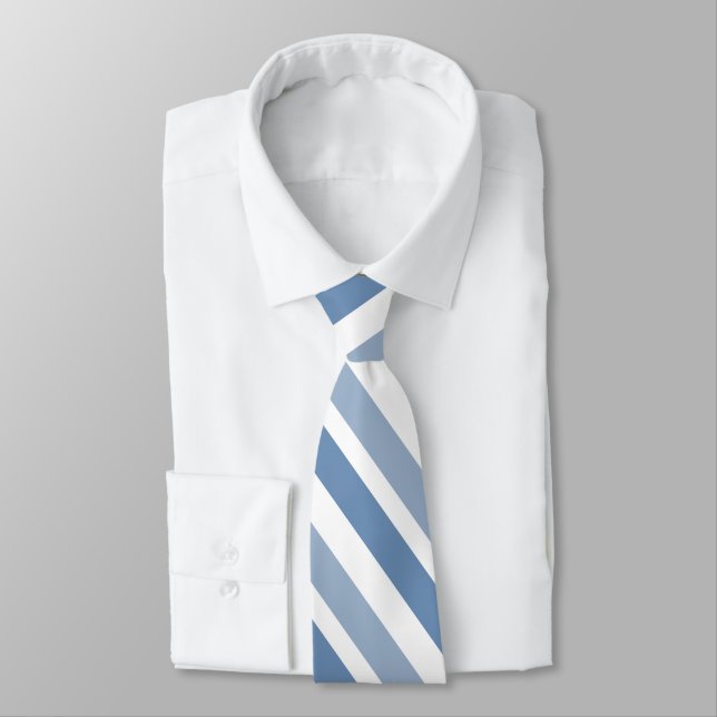 Två ton Slate Blue Grått White Diagonal Rand Slips (Bunden)