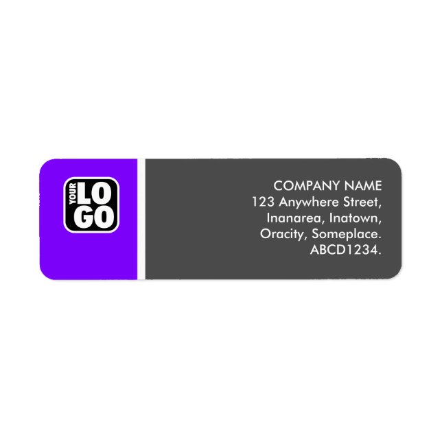 Två ton - Violet och Grått Returadress Etikett (Framsidan)