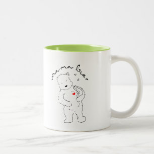 Två-tona mug.en för mammabjörnkaffe Två-Tonad mugg