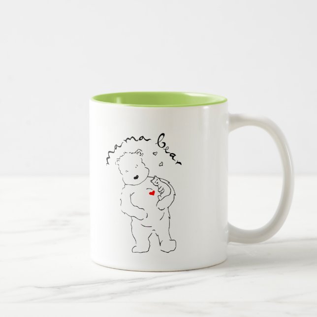 Två-tona mug.en för mammabjörnkaffe Två-Tonad mugg (Höger)
