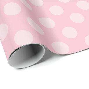 Två-tona pastellfärgad rosa polka dots presentpapper