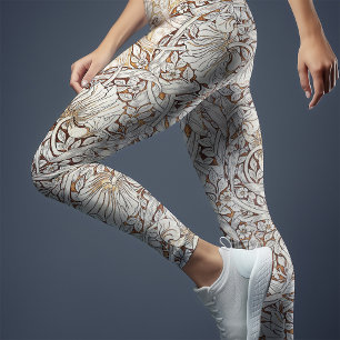 Två-tona Yoga Vintage Sketch kontur Morris Leggings