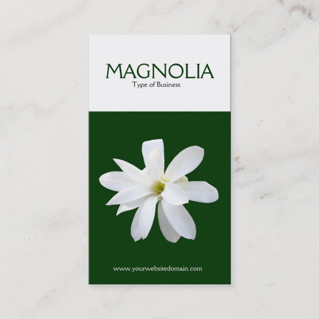 Två tonar den vertikala magnoliaen visitkort (Framsida)