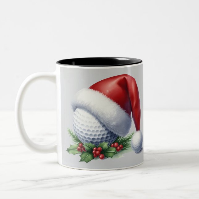 Två tonar mugg med golf boll med tomhatt (Vänster)