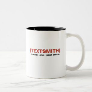 Två tonar muggen - logotypen [TEXTSMITH] Två-Tonad Mugg