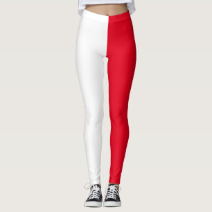 Två tonar röd vit leggings