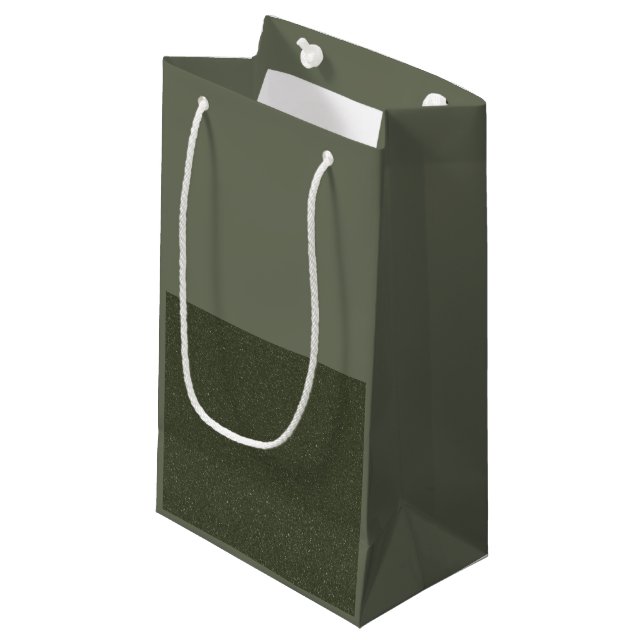Två-tonars Moss Grönt Gift Bag - Anpassade (Framsidan Vinklad)