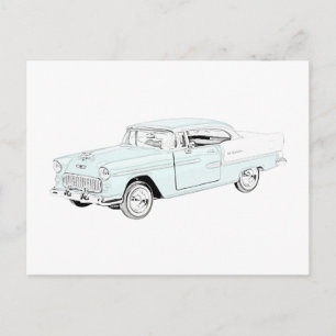 Två Tone Blue- och White Chevy Bel Luft vykort