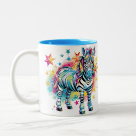 Två Tone Blue & White Zebra Mugg