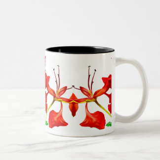 Två Tone Mugg Royal Poinciana Flower