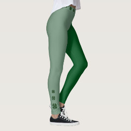 Två Tone Shamrock Irish Lucky Charm Leggings