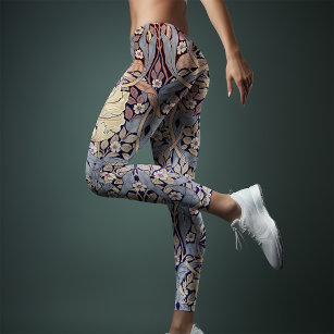 Två-Tone Yoga Lila Lavender William Morris Leggings