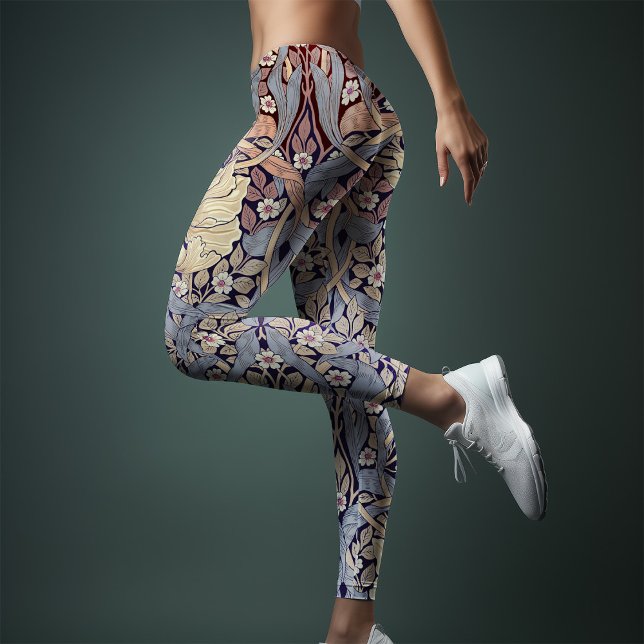 Två-Tone Yoga Lila Lavender William Morris Leggings (Skapare uppladdad)