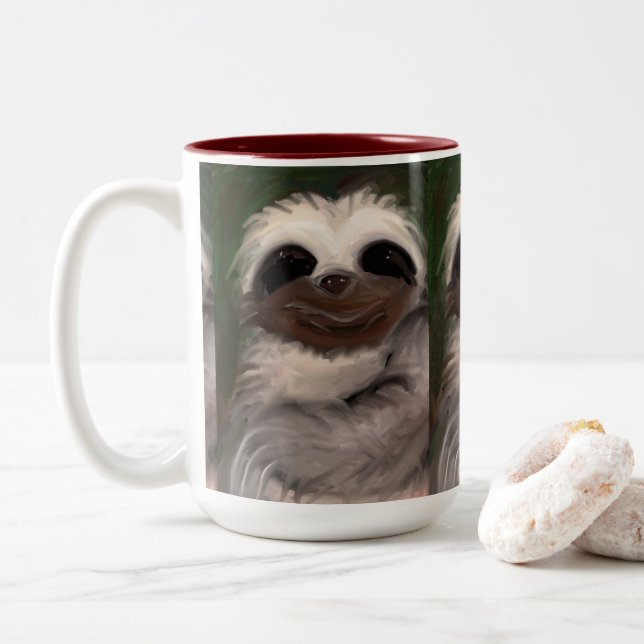 Två toner kaffe Mugg (Med munk)