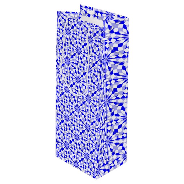 Två tonfiskar (blå geometri Mönster) (Framsidan Vinklad)