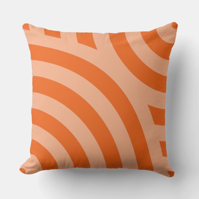 Två - Toning Orange Stripe Wave Mönster Kudde (Framsida)