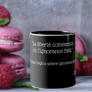 Två-tonkaffe Mugg - Victor Hugo-citat i Fransk