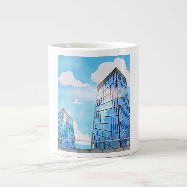 Två Torn-Skyscraper Jumbo Mugg (Framsidan)