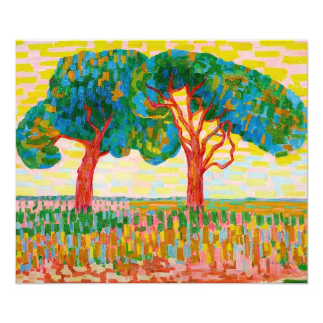 Två Träd, 1910 av Jacoba van Heemskerck Fototryck (Framsidan)