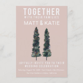 Två Träd minimala bröllopsinbjudningar Inbjudningar
