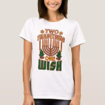 Två traditioner en Wish Hanukkah Graphic T Shirt<br><div class="desc">Fira Hanukkah med pridet och humor samtidigt som vi förenar oss med hela familjen. Den här festivalbilden ger en perfekt till helgdagarna. Gör en underbar gåva till helgdagarna</div>