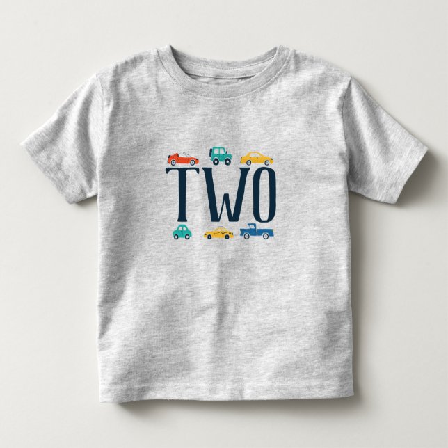 Två Transport Birthday Shirt T Shirt (Framsida)
