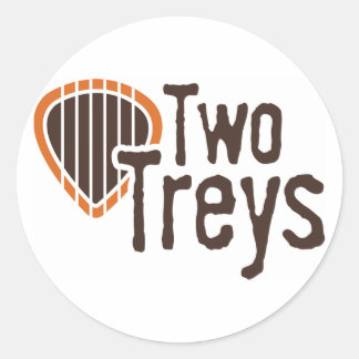 Två Treys Circle Sticker Runt Klistermärke