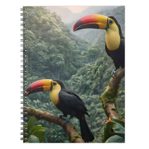 Två tropiska Toucanfåglar. Anteckningsbok