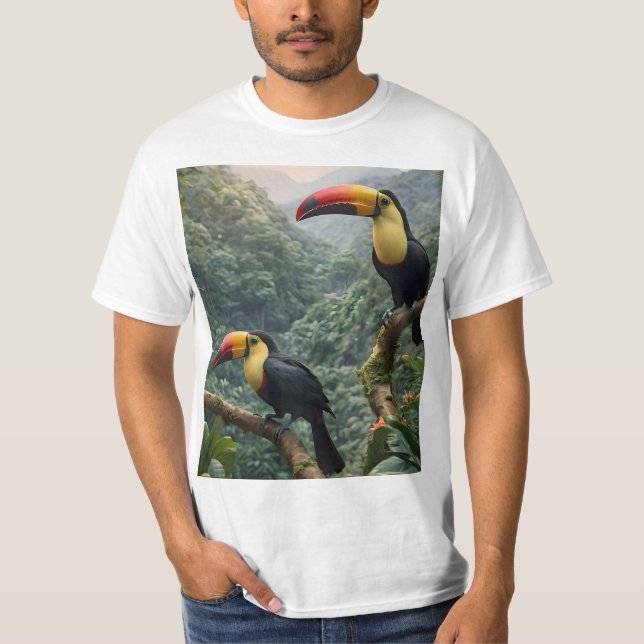 Två tropiska Toucanfåglar. T Shirt (Framsida)